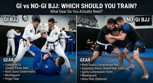 BJJ practitioner in a premium pearl weave Gi training on the mat — Gi vs No-Gi guide by Zenguard Apparel